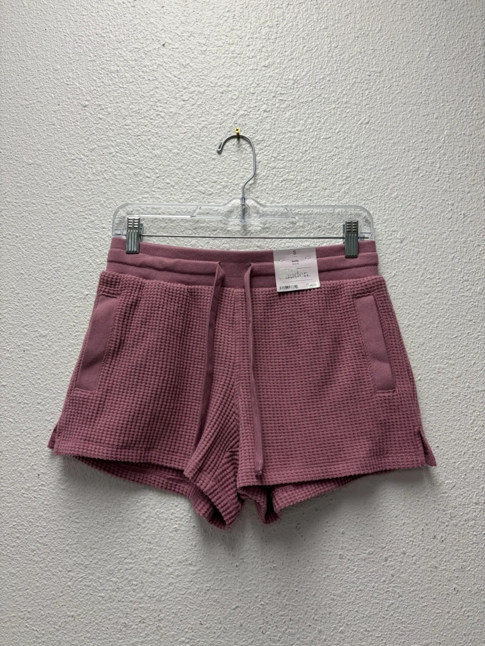 Womens Waffle Knit Drawstring Shorts Size Small #596